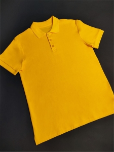 Рубашка-поло мужская (хлопок) желтая