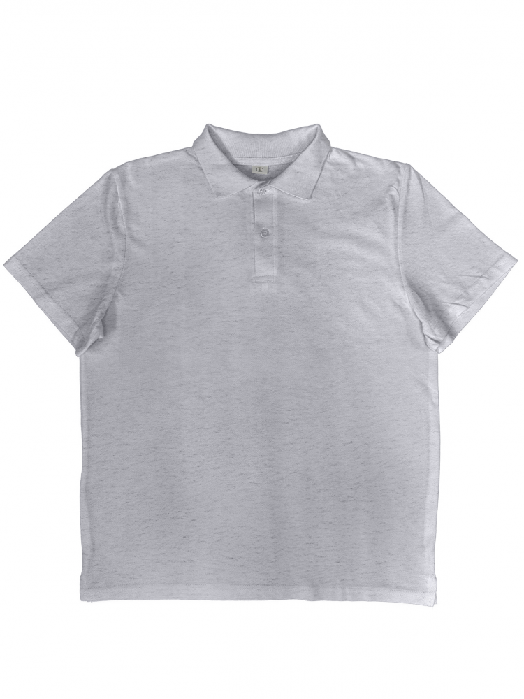 Рубашка-поло мужская (хлопок) серая-меланж