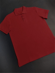 Рубашка-поло мужская (хлопок) бордовая