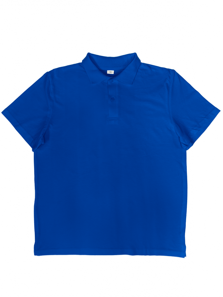 Рубашка-поло мужская (хлопок) синяя василёк