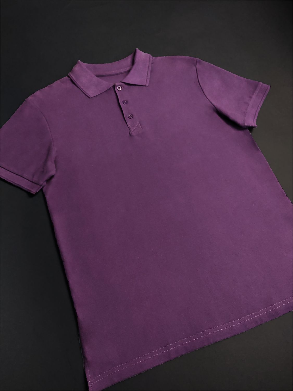 Рубашка-поло мужская (хлопок) фиолетовая