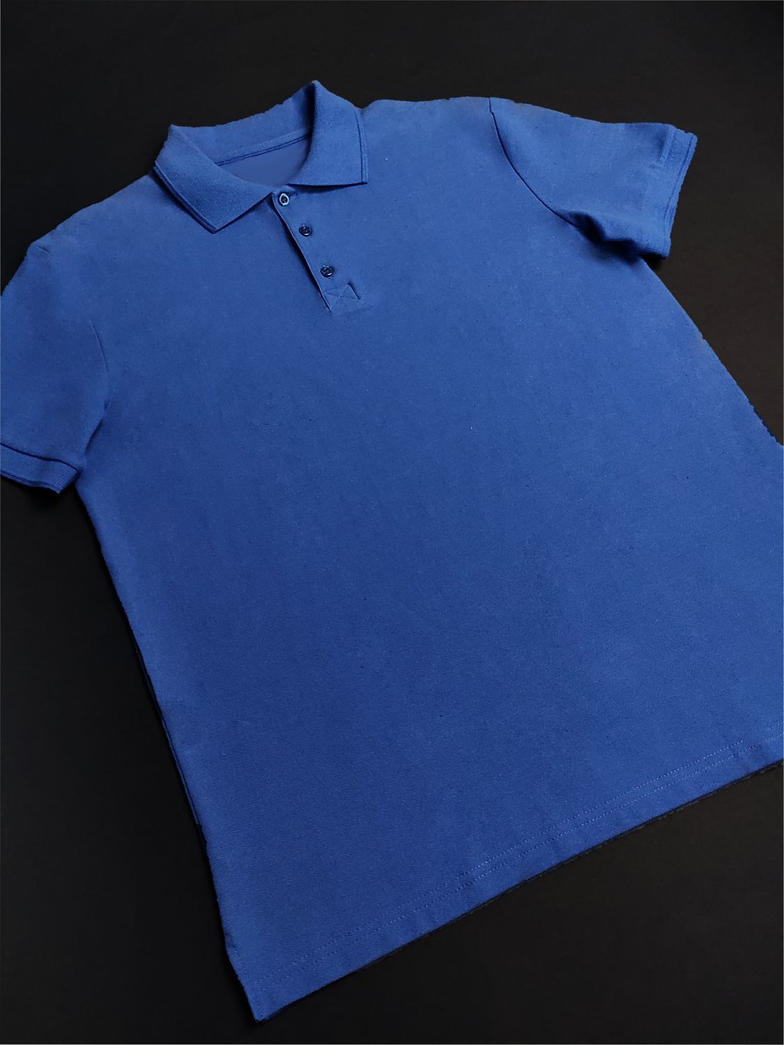 Рубашка-поло мужская (хлопок) синяя василёк