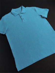 Рубашка-поло мужская (хлопок) бирюзовая