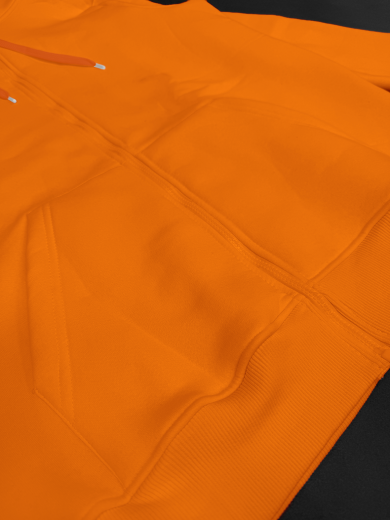 Толстовка с капюшоном (на молнии) 2х-нитка оранжевая