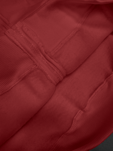 Толстовка с капюшоном (на молнии) 2х-нитка красная