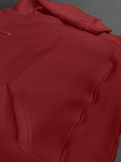 Толстовка с капюшоном "Кенгуру" 2х-нитка красная