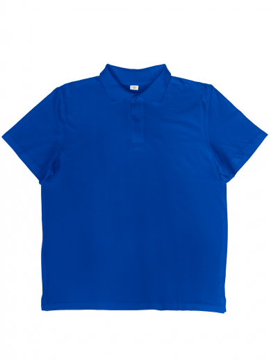 Рубашка-поло мужская (хлопок) синяя василёк