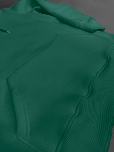 Толстовка с капюшоном "Кенгуру" 3х-нитка зеленая бенеттон