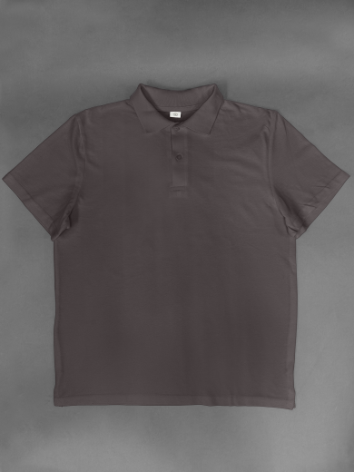 Рубашка-поло мужская (хлопок) тёмно-серая