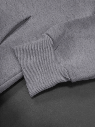 Толстовка с капюшоном "Кенгуру" 2х-нитка серая меланж