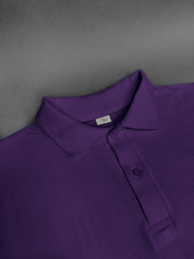 Рубашка-поло мужская (хлопок) фиолетовая
