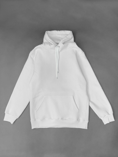 Толстовка с капюшоном "Кенгуру" 2х-нитка белая
