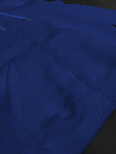 Толстовка с капюшоном (на молнии) 3х-нитка синяя василёк