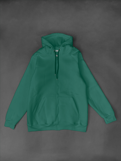 Толстовка с капюшоном (на молнии) 2х-нитка зеленая бенеттон