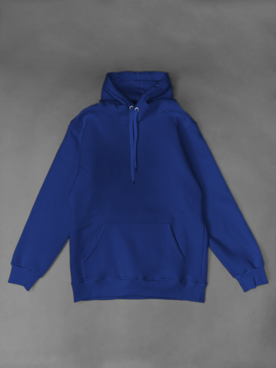 Толстовка с капюшоном "Кенгуру" 2х-нитка синяя василёк