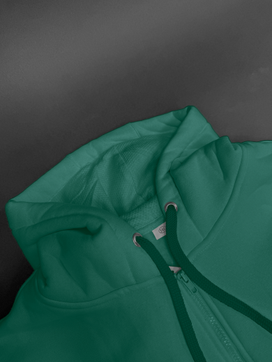 Толстовка с капюшоном (на молнии) 2х-нитка зеленая бенеттон