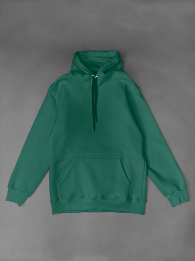 Толстовка с капюшоном "Кенгуру" 3х-нитка зеленая бенеттон
