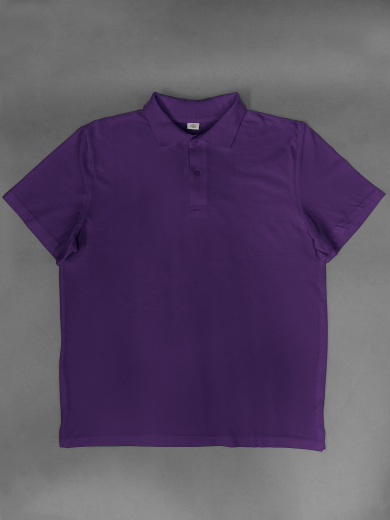 Рубашка-поло мужская (хлопок) фиолетовая