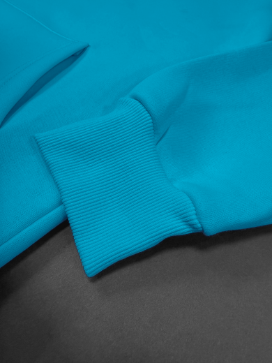 Толстовка с капюшоном "Кенгуру" 2х-нитка бирюзовая