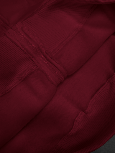 Толстовка с капюшоном (на молнии) 2х-нитка бордовая