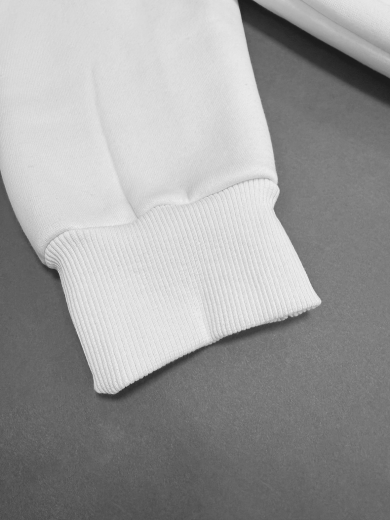 Толстовка с капюшоном (на молнии) 2х-нитка белая