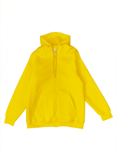 Толстовка с капюшоном (на молнии) 2х-нитка желтая