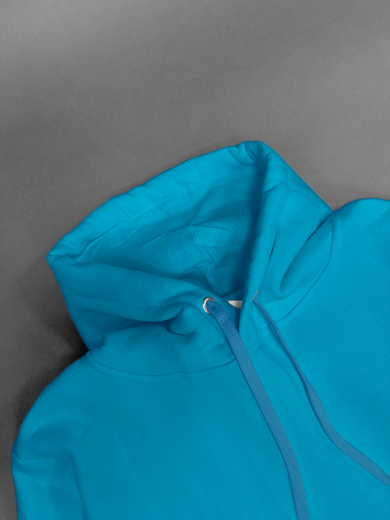 Толстовка с капюшоном "Кенгуру" 2х-нитка бирюзовая
