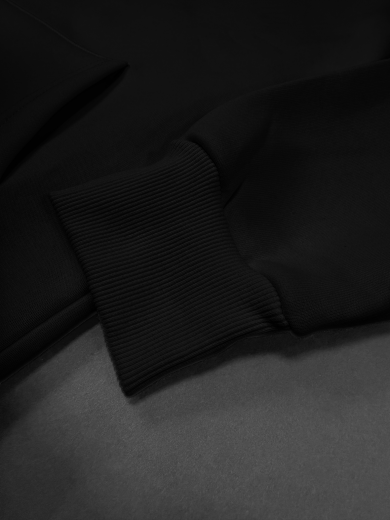 Толстовка с капюшоном "Кенгуру" 3х-нитка черная