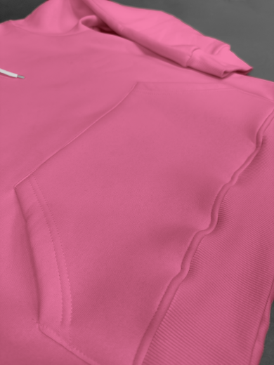 Толстовка с капюшоном "Кенгуру" 2х-нитка розовая