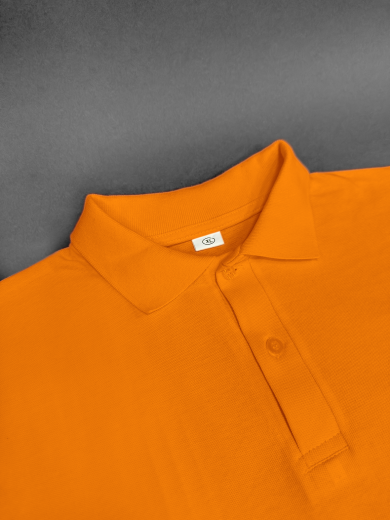Рубашка-поло мужская (хлопок) оранжевая