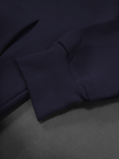 Толстовка с капюшоном "Кенгуру" 2х-нитка темно-синяя