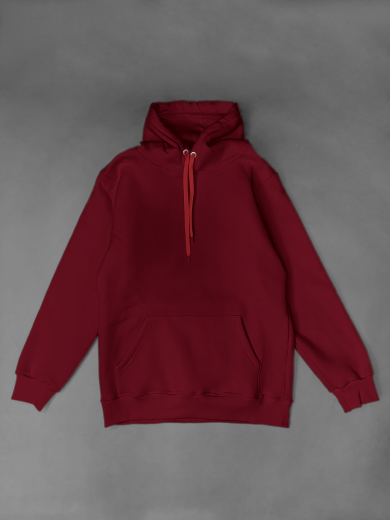 Толстовка с капюшоном "Кенгуру" 2х-нитка бордовая