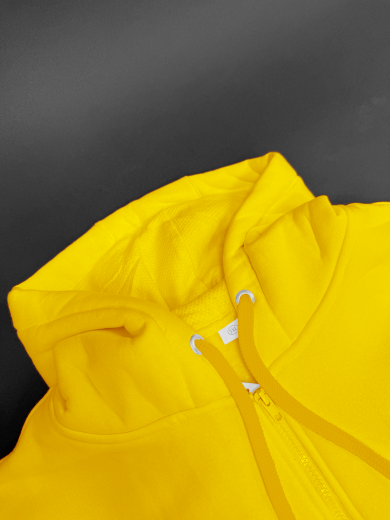 Толстовка с капюшоном (на молнии) 2х-нитка желтая