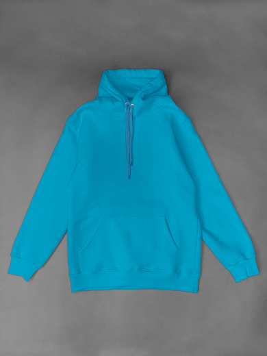 Толстовка с капюшоном "Кенгуру" 2х-нитка бирюзовая