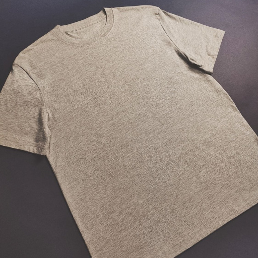 Футболка мужская (хлопок+лайкра) серая меланж