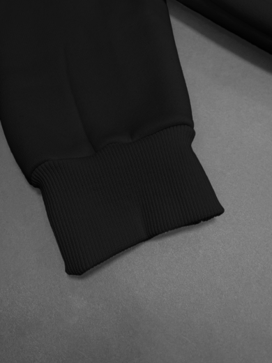 Толстовка с капюшоном (на молнии) 2х-нитка черная