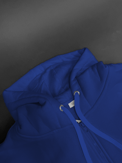 Толстовка с капюшоном (на молнии) 3х-нитка синяя василёк