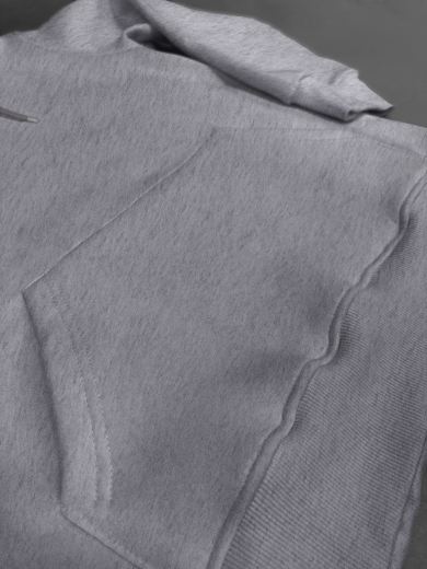 Толстовка с капюшоном "Кенгуру" 2х-нитка серая меланж