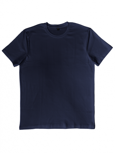 Футболка мужская (хлопок+лайкра) темно-синяя