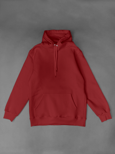 Толстовка с капюшоном "Кенгуру" 2х-нитка красная