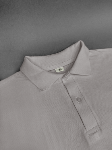 Рубашка-поло мужская (хлопок) светло-серая