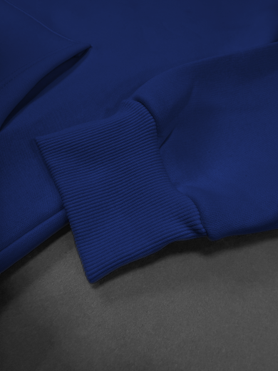 Толстовка с капюшоном "Кенгуру" 2х-нитка синяя василёк