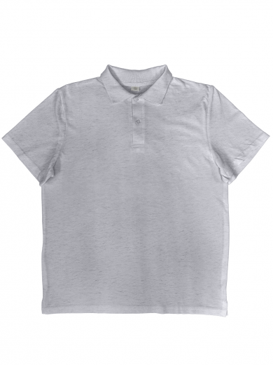Рубашка-поло мужская (хлопок) серая-меланж