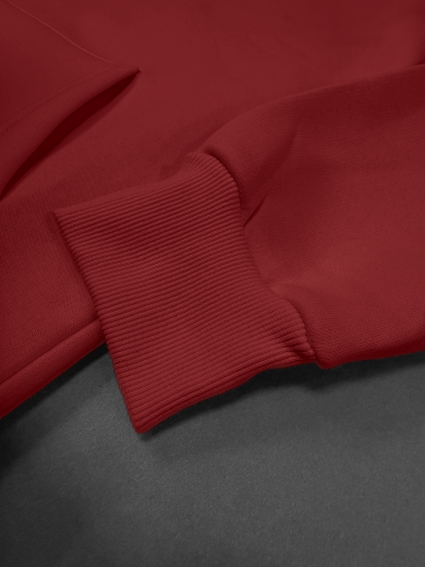 Толстовка с капюшоном "Кенгуру" 2х-нитка красная