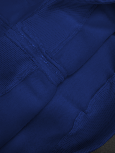 Толстовка с капюшоном (на молнии) 3х-нитка синяя василёк