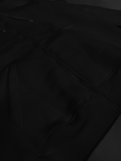 Толстовка с капюшоном (на молнии) 2х-нитка черная