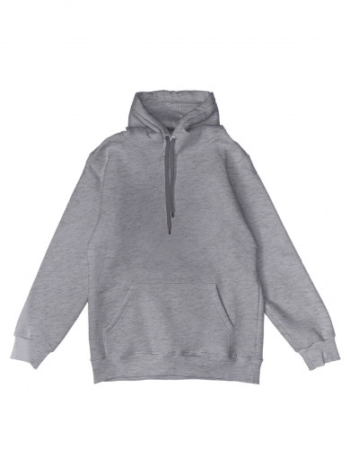 Толстовка с капюшоном "Кенгуру" 2х-нитка серая меланж