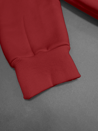 Толстовка с капюшоном (на молнии) 2х-нитка красная