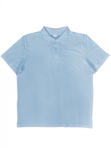 Рубашка-поло мужская (хлопок) небесно-голубая
