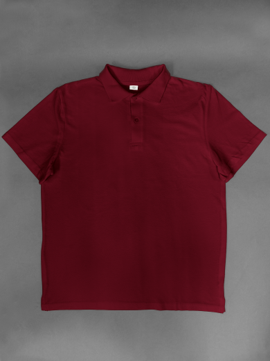 Рубашка-поло мужская (хлопок) бордовая